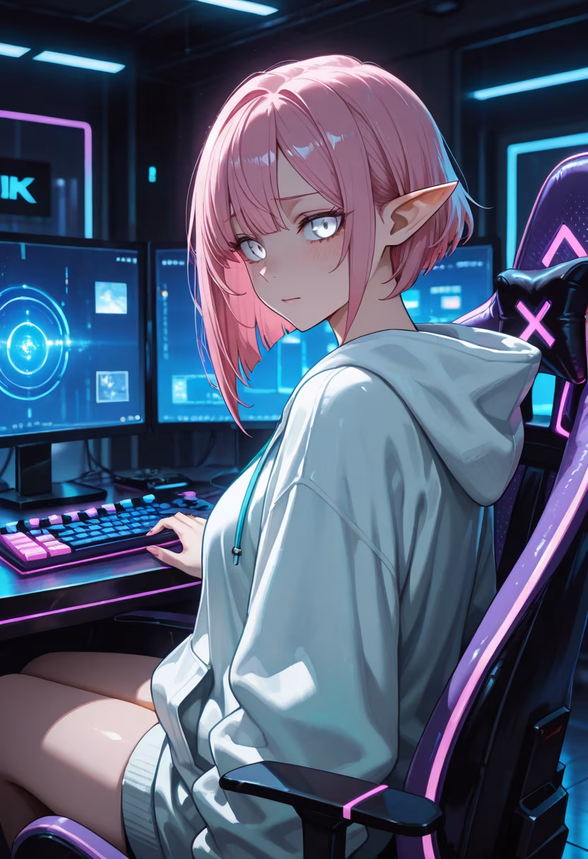 Late night gaming sessions are my favorite. 🎮 Who else is up grinding ranks tonight? #gamergirl #pcsetup #rgb #cozyvibes #gamingcommunity #twitchstreamer #nightowl #setupinspiration #gamersetup #gamerlife #gamingpc