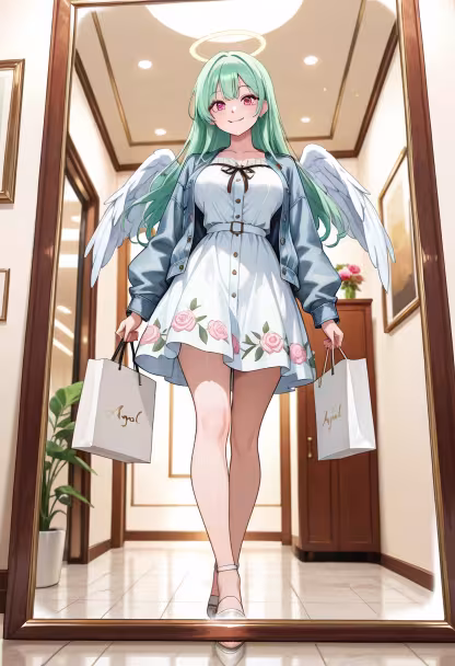 Finally found the perfect fit today! 🛍️ Shopping therapy is real, can't wait to wear this out. What do you guys think? #shoppingday #retailtherapy #newfit #outfitoftheday #mallhaul #styleinspo #deredere #kawaiiaesthetic #shoppingaddict #fashiongram #happyday