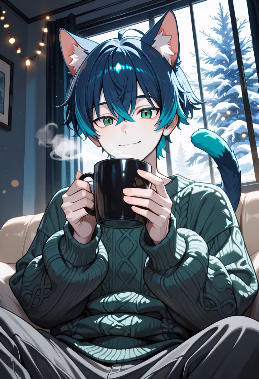 Nothing beats the first snow of the year! Stay warm out there everyone, hope your day is as cozy as mine. ❄️☕ #wintervibes #snowday #cozyseason #firstsnow #hotcocoa #tetsuya #influencerstyle #winterfashion #staywarm #winteraesthetic #decembervibes #cozyhome