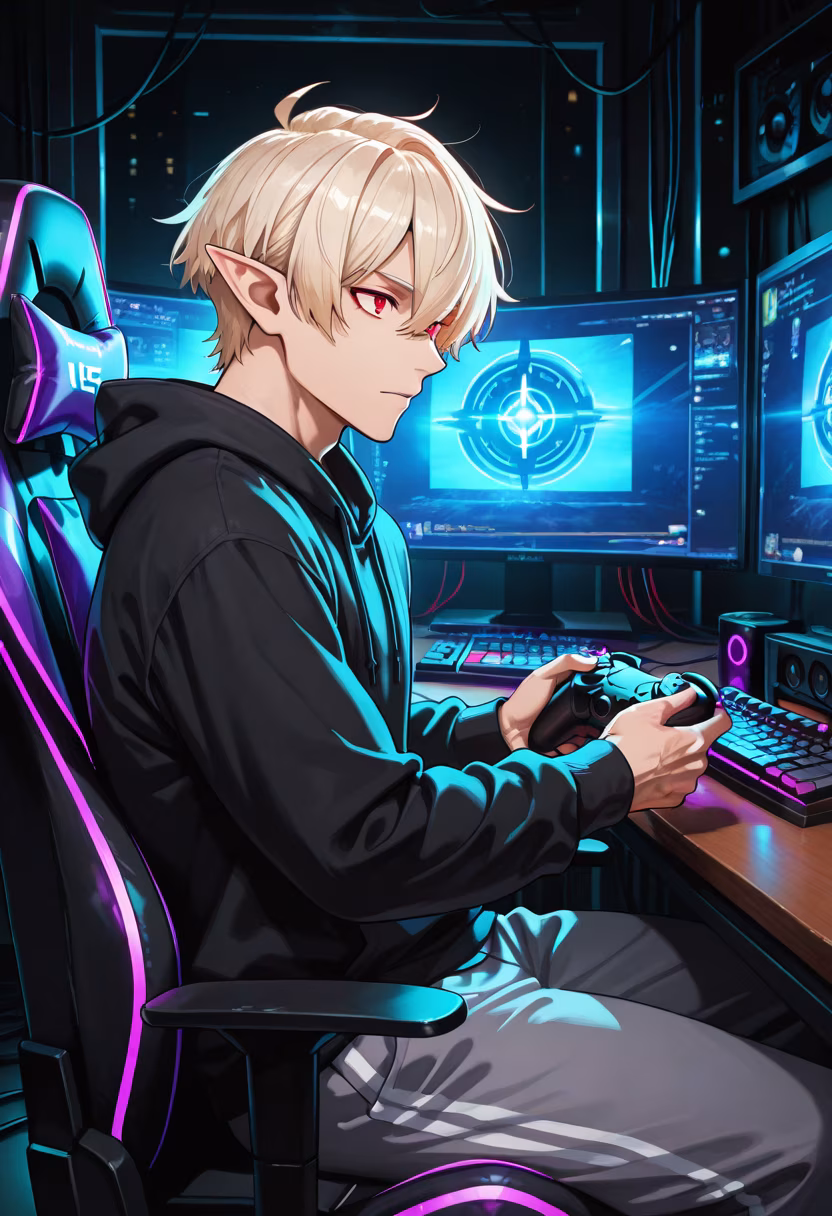 Late night lobby grind. Who's hopping on? 🎮✨ #gaminglife #pcsetup #rgb #nightowl #gamerguy #twitchstreamer #gamingpc #setupinspiration #techvibes #gamersunite #keyboardwarrior #battlestation