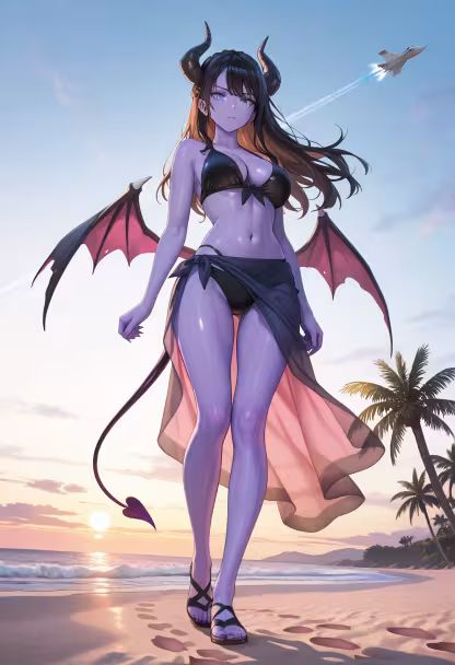 Finally made it to the beach! Don't get used to me being this nice, just enjoy the view. 🌊☀️ #beachday #sunsetvibes #vacationmode #travelgram #oceanbreeze #goldenhour #tsundere #summerstyle #chillvibes #paradise #kasumi