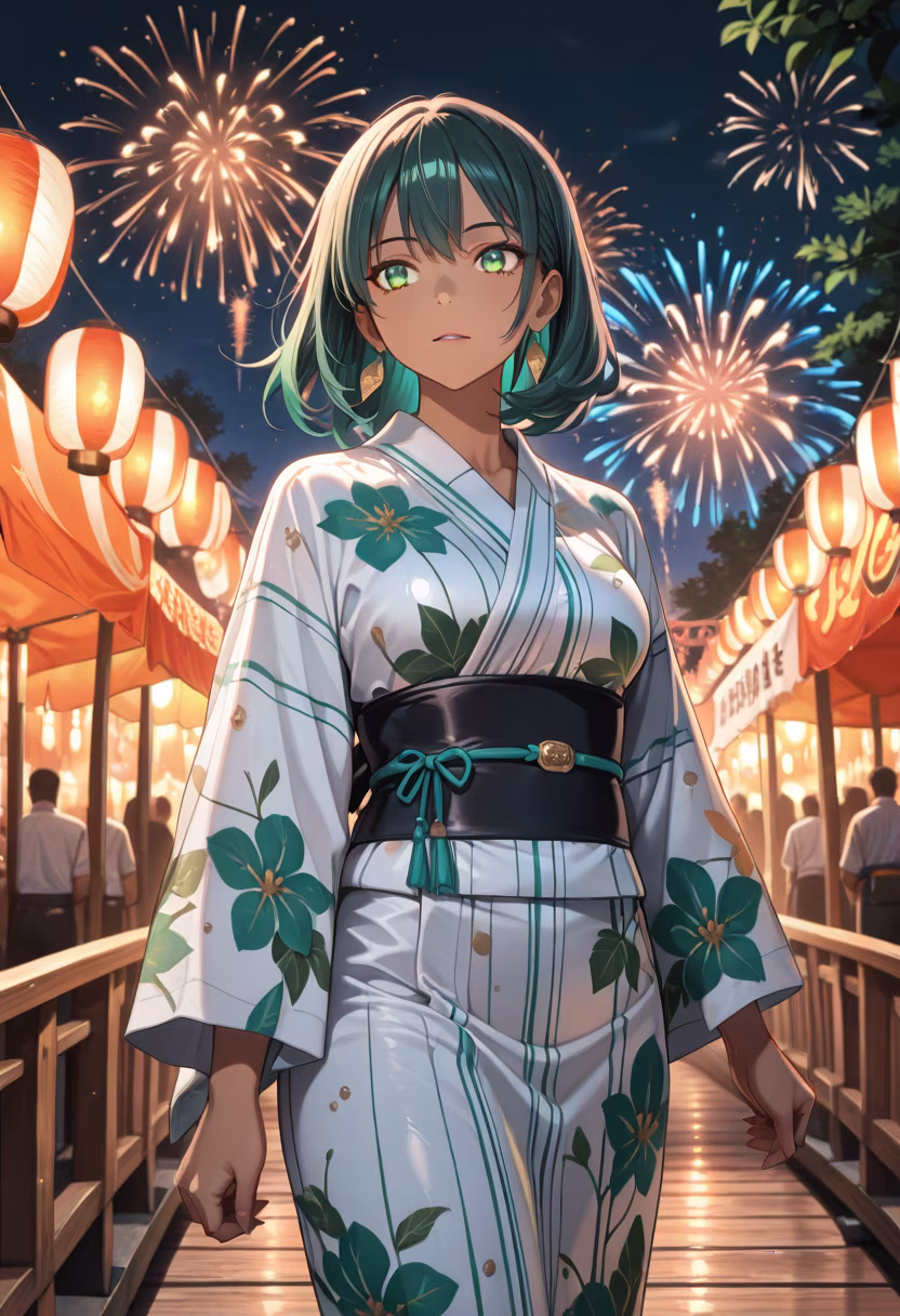 Finally got to see the fireworks tonight! Don't get the wrong idea, I only came because the group insisted. #summernights #fireworks #festivalvibes #nightout #yukatalife #beautifulview #tsundereenergy #summerfest #stunning #vibing #japanesefestival #makingmemories