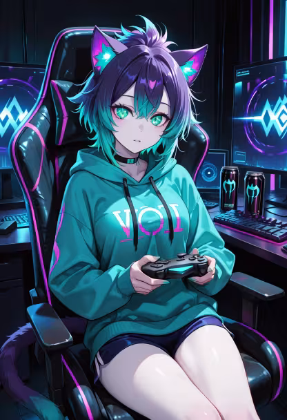 Late night gaming grind with the best setup! 🎮 Who wants to carry me? #gamergirl #pcgaming #gaminglife #rgb #twitchstreamer #setupgoals #nightowl #gamingcommunity #gamers #vibes