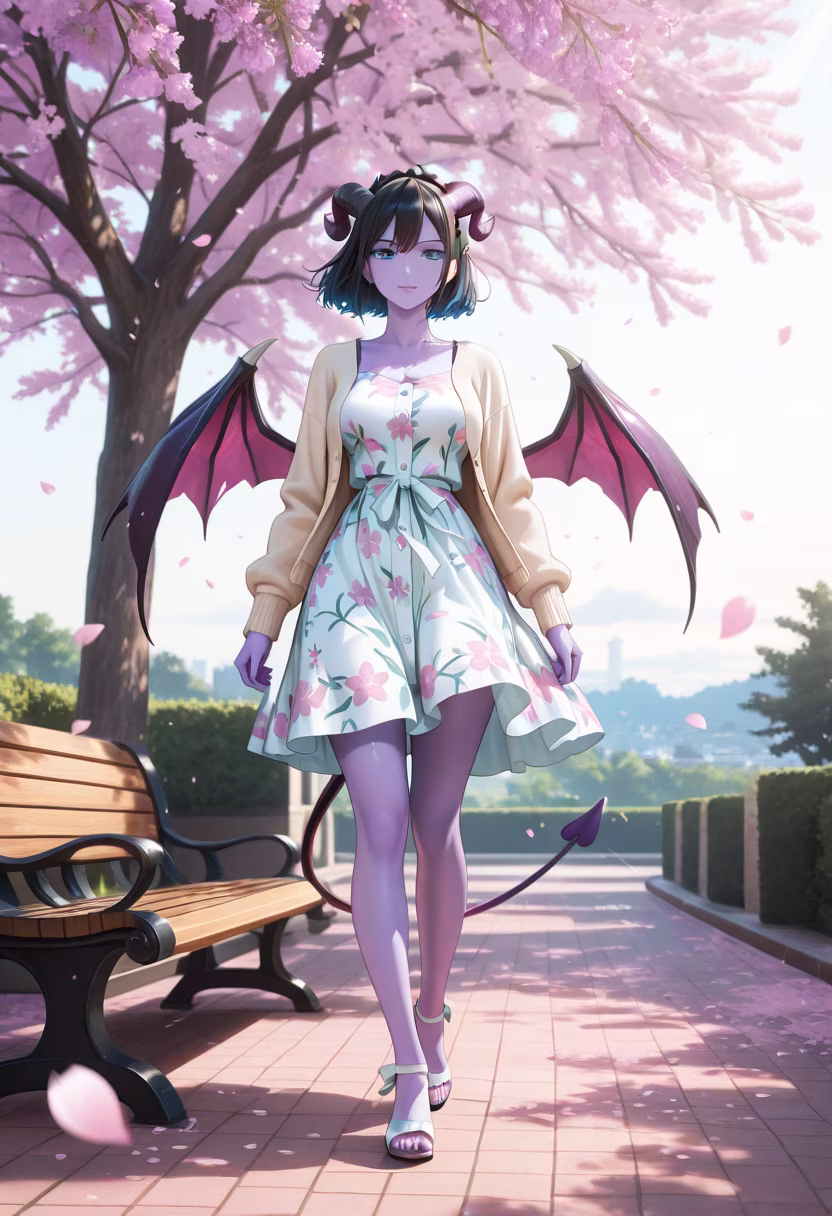 Finally got a chance to see the cherry blossoms before they're all gone! Don't look at me like that, I didn't come here just for the pictures. 🌸✨ #sakuraseason #cherryblossomviewing #springvibes #hanami #tsundere #springoutfit #dayout #naturelovers #aesthetic #kawaiistyle #picnicday #blossomwatch