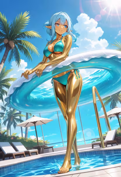 Nothing beats the warmth of the sun and a perfect summer day by the pool! ☀️ Who wants to join me for a swim? #summer #poolside #summervibes #vacationmode #sunshine #chilling #happiness #poolparty #summerdays #emikostyle