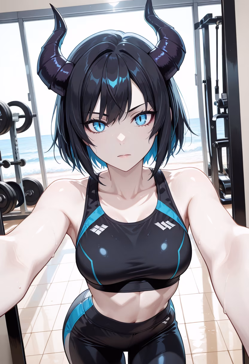 Finally finished my workout, not that I did it for you or anything! Baka. #fitness #gymlife #postworkout #gains #gymgirl #healthylifestyle #workoutmotivation #tsundere #fitcheck #noexcuses #exercise #sweat