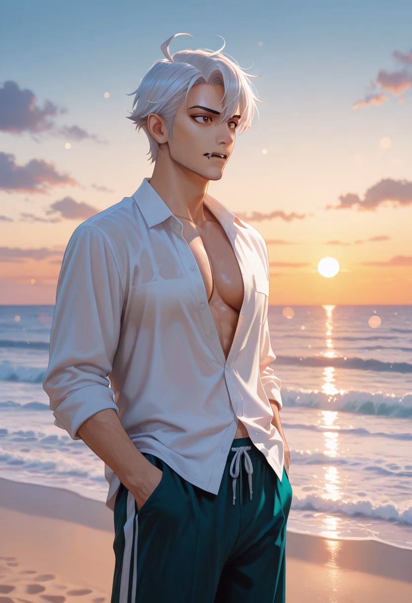 Finally caught the sunset in this paradise. Don't get used to me being this chill, alright? 🌊🌅 #beachvibes #sunsetlover #islandlife #vacationmode #travelgram #goldenhour #aesthetic #chillvibes #paradisefound #summer2024 #oceanview #notimpressed