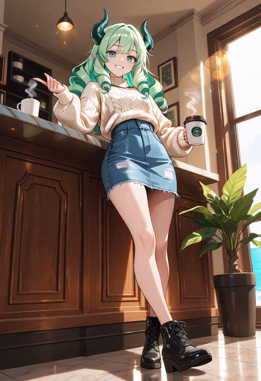 Finally checked out that new cafe downtown! The vibe is so cute and the latte art is perfect. ☕✨ Who wants to join me for my next study session? #ootd #cafevibes #lifestyle #cozy #aesthetic #coffeeaddict #citylife #fashiongram #dayout #newspot #hinatastyle #happyvibes