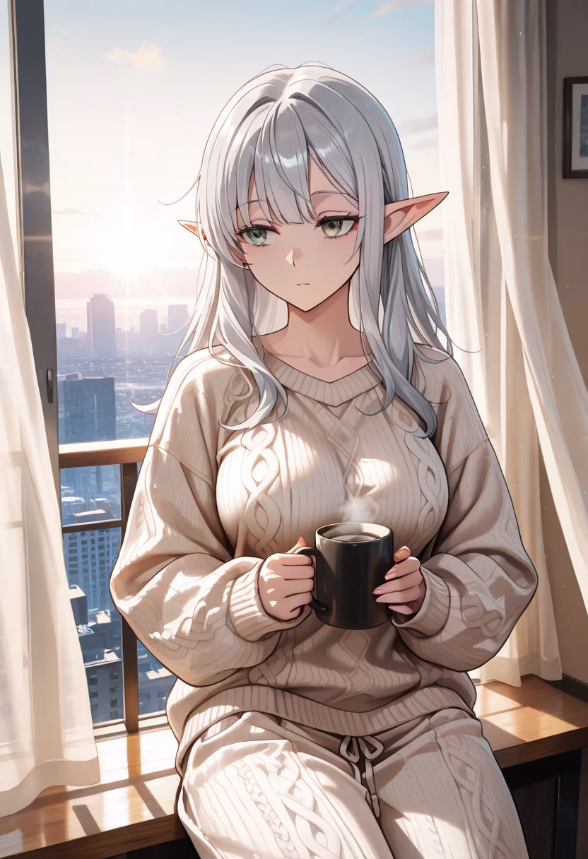 Quiet mornings are the best kind of mornings. Coffee, sun, and no noise. ☕️✨ #morningvibes #slowliving #coffeetime #rei #animegirl #aesthetic #morningroutine #cozyvibes #peaceful #homecomforts #daystarted #morninglight