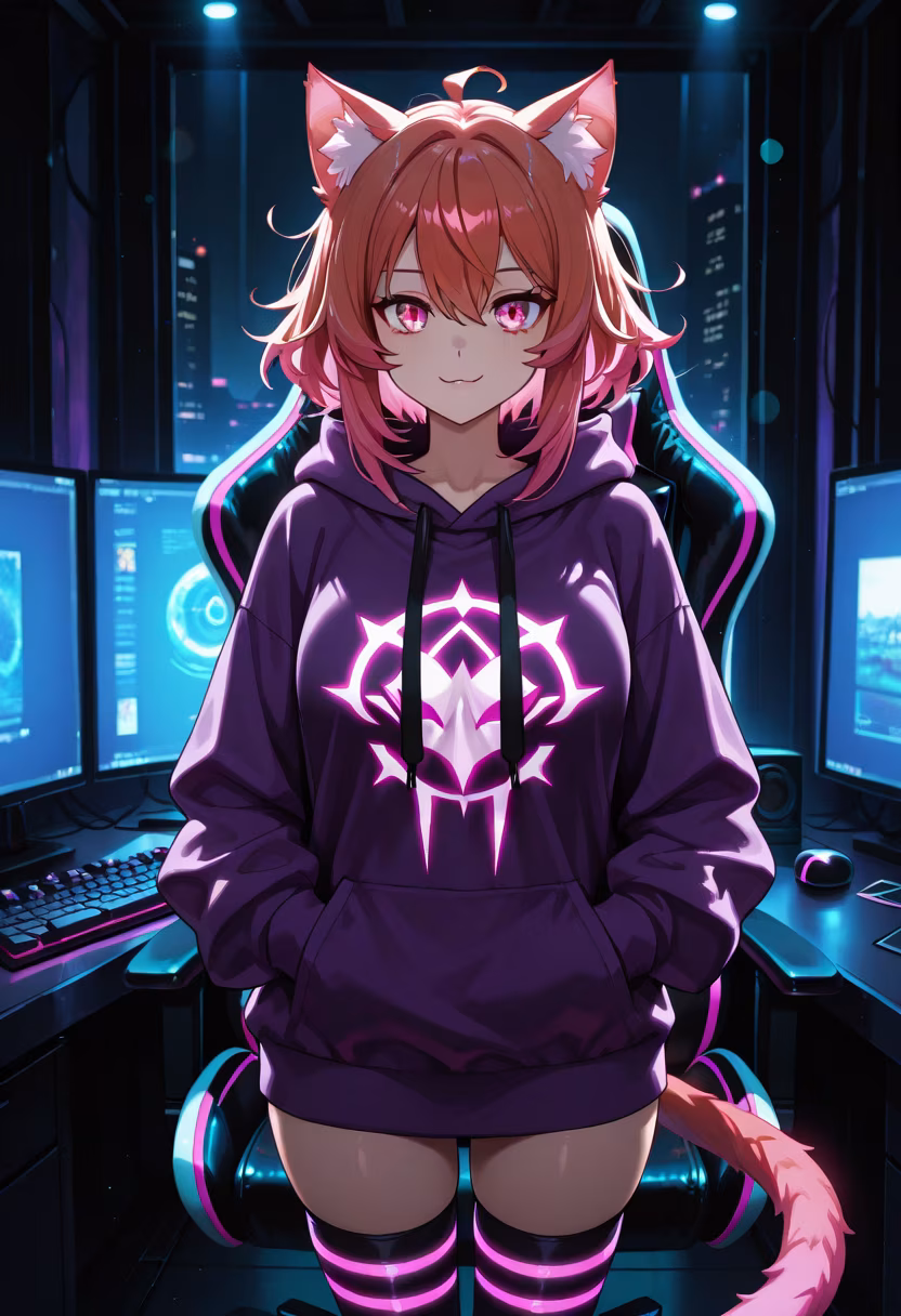 Late night gaming marathon with my favorite people! Who wants to join the lobby? 🎮💜 #gaming #gamerlife #pcsetup #rgb #kawaiigamer #twitchstreamer #nightshift #gamingcommunity #chillvibes #videogames #setupinspiration #gamersetup
