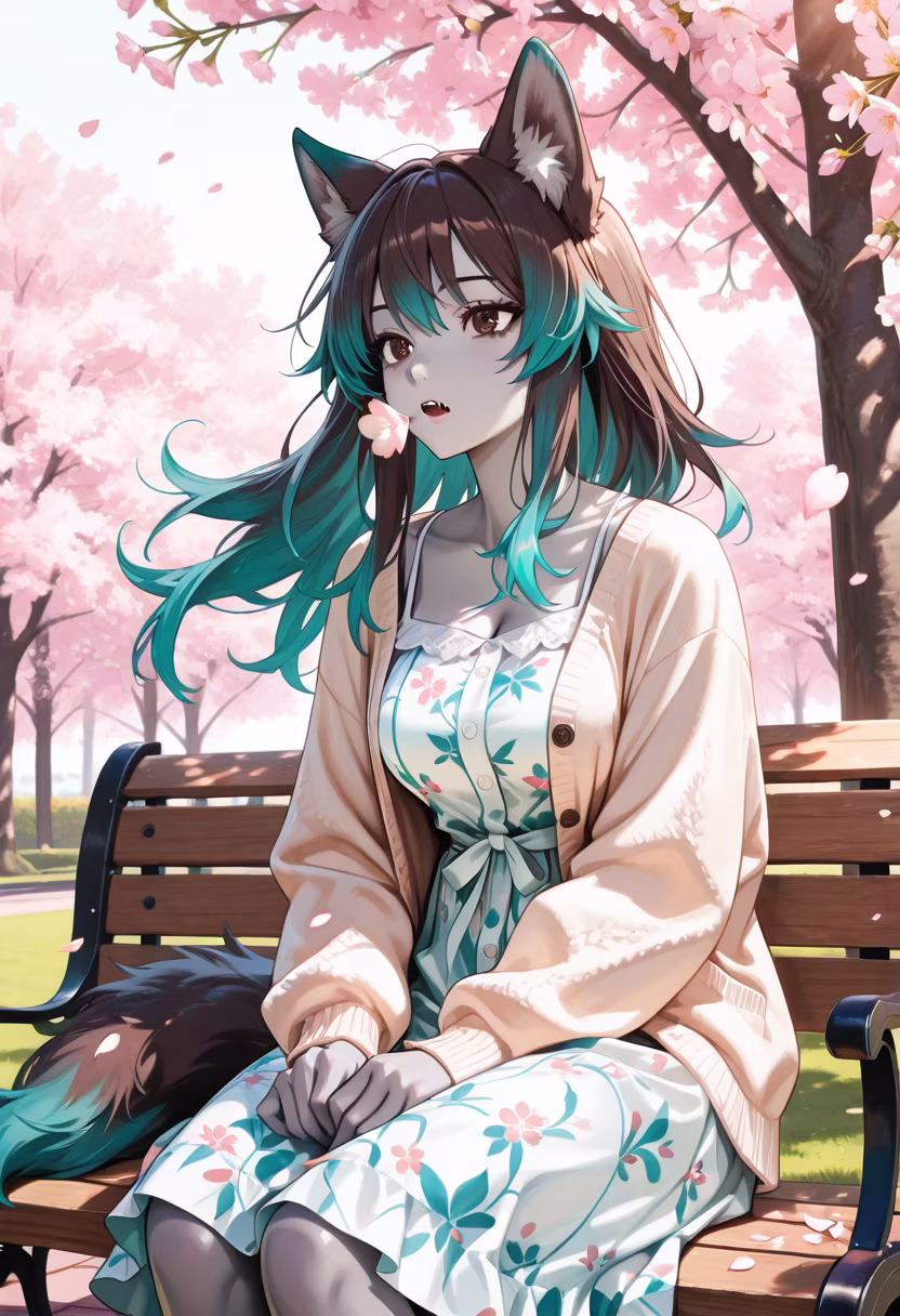 Watching the cherry blossoms fall just for you… it’s such a beautiful day, isn't it? 🌸✨ Don't you dare look at anyone else today. #springvibes #cherryblossom #sakura #aesthetic #springfashion #peaceful #naturephotography #dayout #yanderevibes #blossomseason #sunnyday #springtime