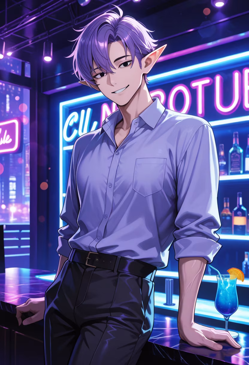 Neon lights and city vibes tonight! Who's joining me for a drink? 🍸🌃 #nightout #citylife #cocktailnight #vibes #saturdaynight #drinks #urbanstyle #nightlifephotography #mensfashion #citylights #weekendmood #cheers