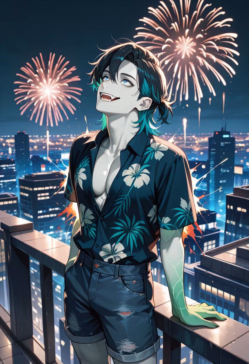 Nothing beats the first fireworks of the summer! Stay cool out there everyone. 🎆✨ #summernights #fireworks #summervibes #nightout #citylife #festivalseason #goodtimes #memories #summerstyle #vibes #outfitoftheday