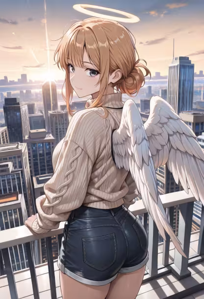 Golden hour really just hits different. Don't look at me like that, I'm just enjoying the view! 🌇✨ #goldenhour #sunsetvibes #aesthetic #rooftop #citylights #ootd #mood #photography #vibes #instagood #himari #sunsetlover