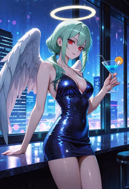 Finally letting loose tonight! Don't get used to this side of me, okay? 🥂✨ #nightout #citylights #cocktail #vibes #ootd #kaede #tsundere #tokyonights #party #weekendmood #cheers #dontstare