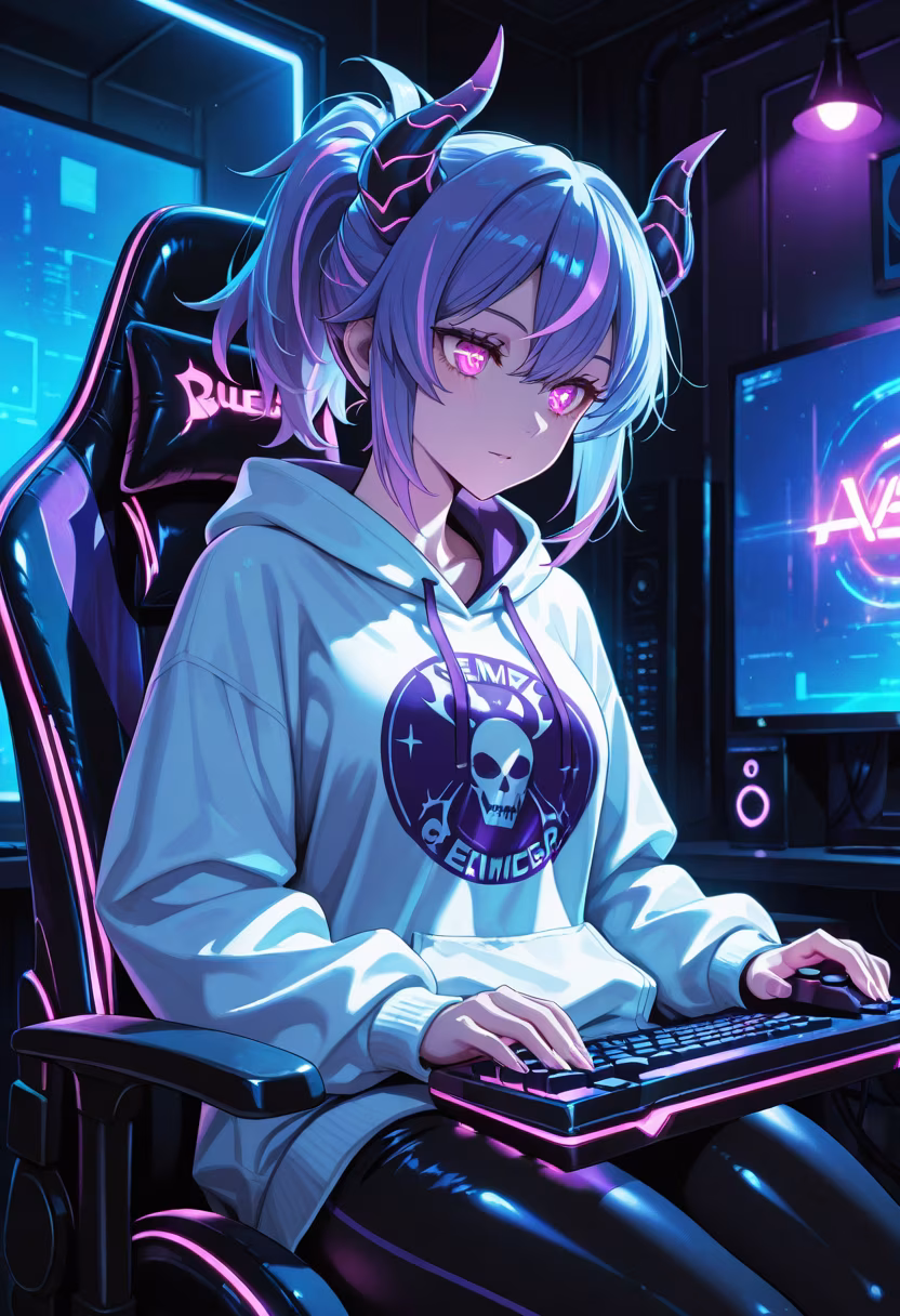 Late night grind session! Who wants to hop on and play with me? 🎮✨ #gaming #pcsetup #gamergirl #lateknight #rgb #gamingcommunity #controller #streamerlife #gamingchair #setupwars #playwithme