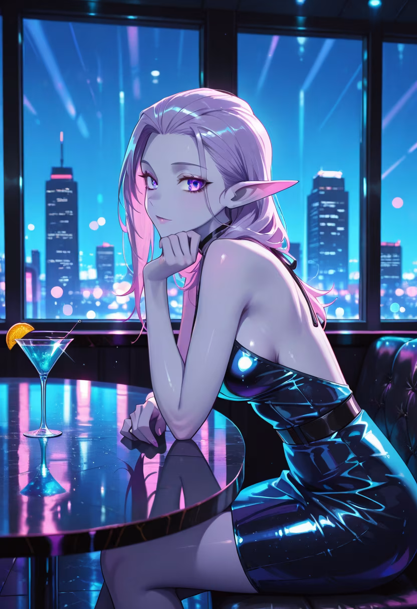 Neon lights and city nights with you. 🍸 Keeping my secrets close tonight. #nightout #citylights #cocktails #vibe #yandere #nightlife #aesthetic #glam #party #secret #sparkle
