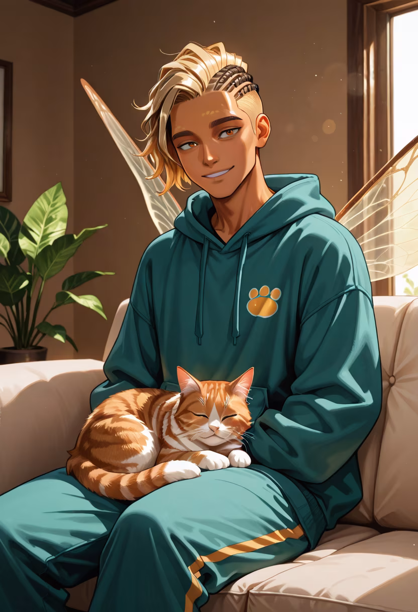 Spending the whole afternoon just lounging with this little troublemaker. Cats really know how to live, don't they? 🐈💤 #lazysunday #catdad #weekendvibes #cuddlebuddy #petsofinstagram #homebody #goodtimes #catlife #mybestfriend #chillmode #relaxation