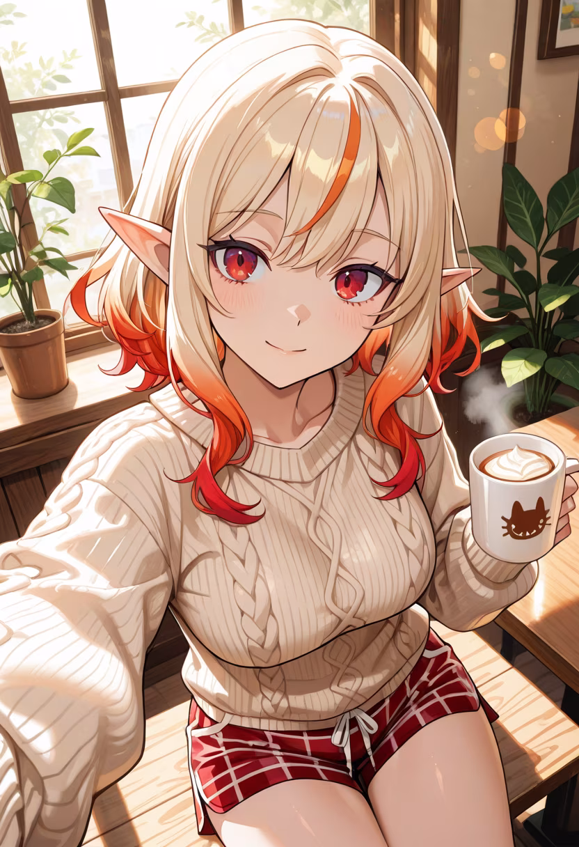 Just me, my favorite coffee, and a quiet morning. Hope your day is as sweet as this latte! ☕✨ #morningvibes #cozy #selfie #ootd #positiveenergy #dailylook #caffeinefix #calm #aesthetic #peaceful #smile #simplejoys
