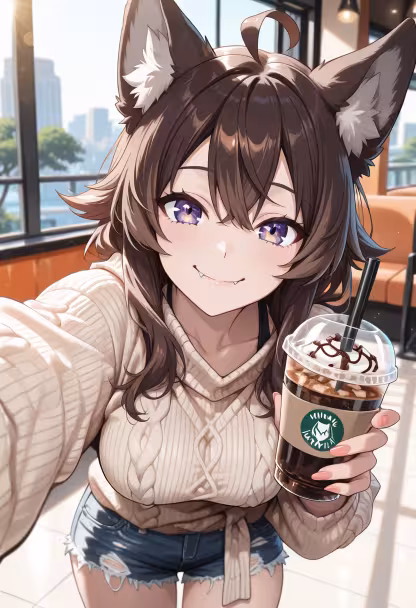 Just got my favorite iced latte and feeling super happy today! Hope you all have the best day ever. ☕✨ #cozyvibes #coffeelover #happyday #goodvibes #selfie #ootd #dailylook #smile #sunnyday #authentic #lovemyfollowers