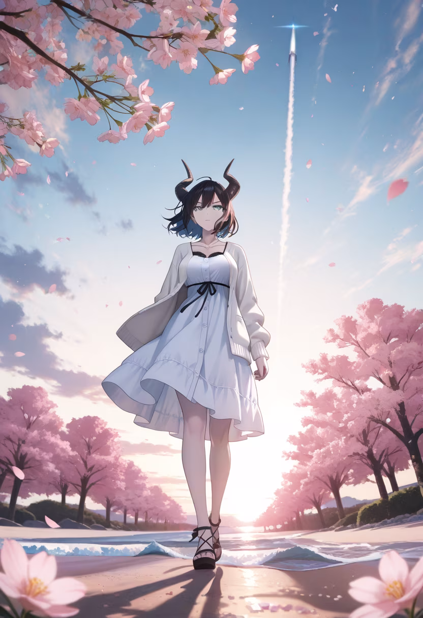 Finally got to see the cherry blossoms in full bloom! Don't look at me like that, I didn't come here just to take pictures for you. 🌸✨ #springvibes #cherryblossom #sakuraseason #hanami #springfashion #outfitsoftheday #aesthetic #naturelovers #pinkpetals #sunnyday #tsundere #springblooms