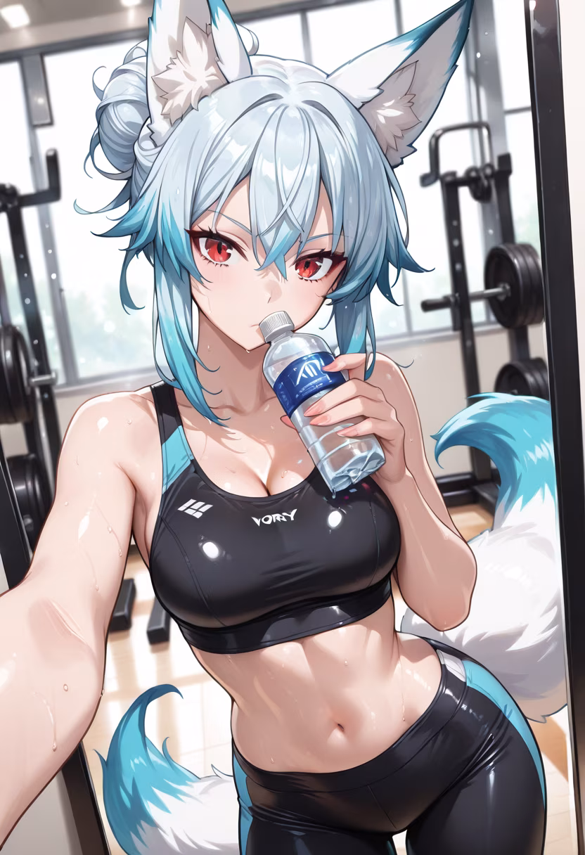 Finally done with today's grind! Don't look at me like that, I'm just consistent. 💪✨ #fitnessjourney #gymmotivation #gains #tsundere #workoutroutine #fitlife #nopainnogain #gymselfie #healthylifestyle #cardio #gymrat #determination