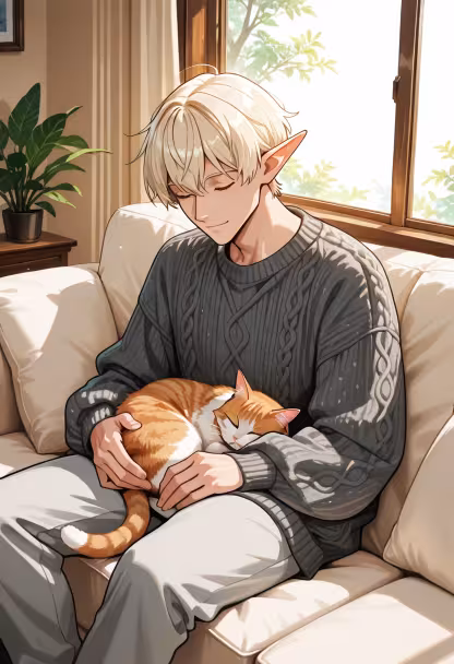 Finally some peace and quiet with my favorite little companion. 🐾 He keeps me grounded even on the busiest days. #catdad #cozyvibes #catsofinstagram #chillmode #dayoff #petlove #tatsuyadaily #myboy #relaxation #sundayfunday #homelife #vibes
