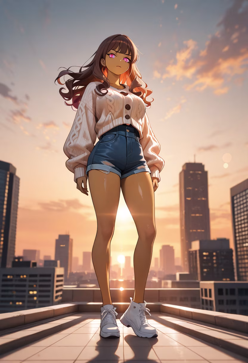 Found the perfect spot to watch the sunset today. Don't get used to me being this sweet! 🌅✨ #GoldenHour #SunsetViews #Aesthetic #Vibes #Photography #MeiDays #Peaceful #CitySkyline #OutfitOfTheDay #GoldenHourGlow #Candid