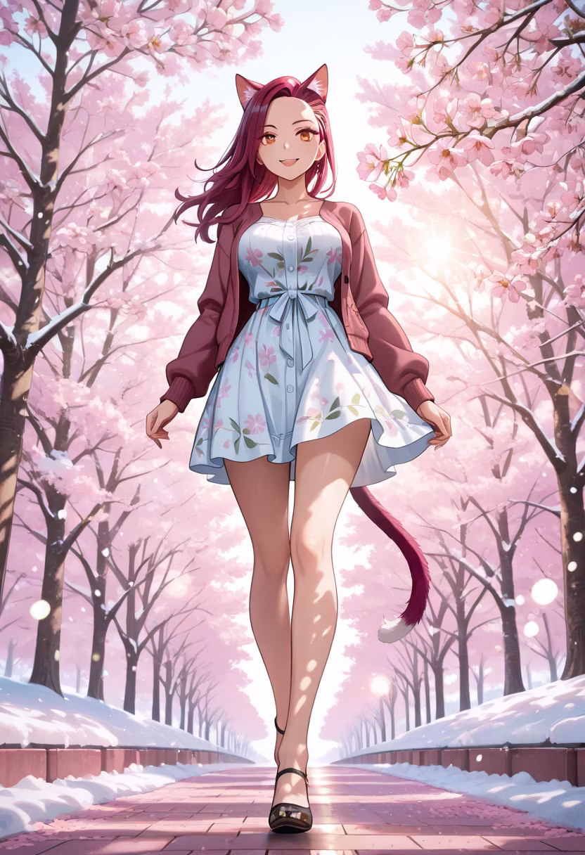 Nothing beats the first bloom of the season! 🌸 Walking under these trees feels like a dream. Do you guys like cherry blossoms too? #sakura #springvibes #cherryblossom #flowerstagram #naturelovers #ootd #springfashion #petals #dayout #blossomwatch #lifeisgood #pinkmood