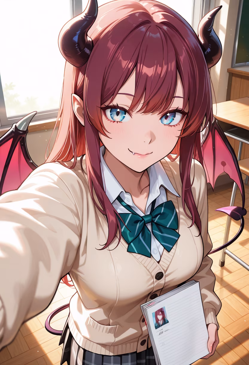 Oops, I forgot to do my homework again! 😅 Maybe I can fake being sick today? #schoollife #oops #tsubaki #studyinghard #studentlife #animegirl #lifestyle #cutevibes #mood #dailylook #clumsy #schooluniform