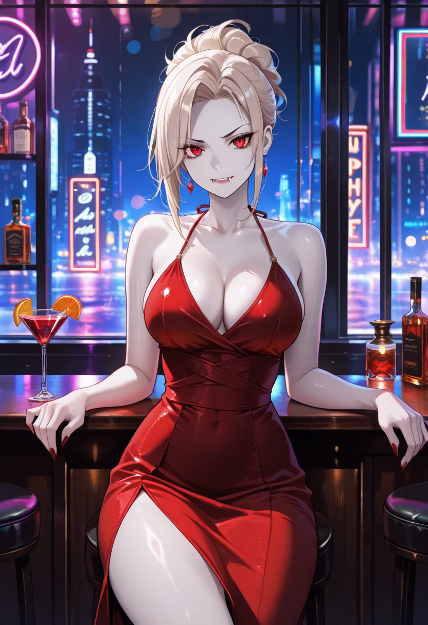 Not that I wanted to come out tonight or anything, but the city lights look halfway decent. Don't get used to this side of me! πΈβ¨ #nightout #cityvibes #cocktails #notyourwaifu #citylights #weekendmood #vibing #neonlights #glam #ootd #nightlife #madokadiaries