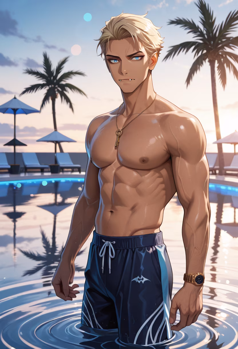 Can't believe the summer heat is finally hitting. Don't look at me like that, I just wanted to cool off. ☀️🌊 #summer #poolside #hotweather #vacation #vibes #coolingdown #summertime #chill #pool #tan #mensfashion #summerdays