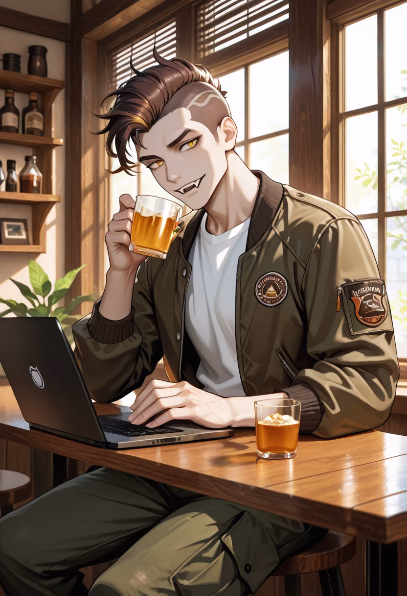 Just hanging out at the local coffee shop to get some work done. Does anyone else get more productive with a little caffeine? ☕✨ #coffeeaddict #studygram #chillvibes #ootd #lifestyle #bakadere #hustle #aesthetic #mensfashion #dailyroutine #vibes #cafestagram
