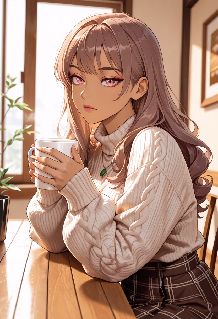 It’s not like I actually wanted to go out today, but the cafe was too quiet to ignore. Don't think this means I like your company or anything! 🙄☕️ #cafevibes #citylife #studying #tsundere #messyhairdontcare #afternoonchill #coffeeaddict #aesthetic #quietmoments #notthatintoyou #justsaying