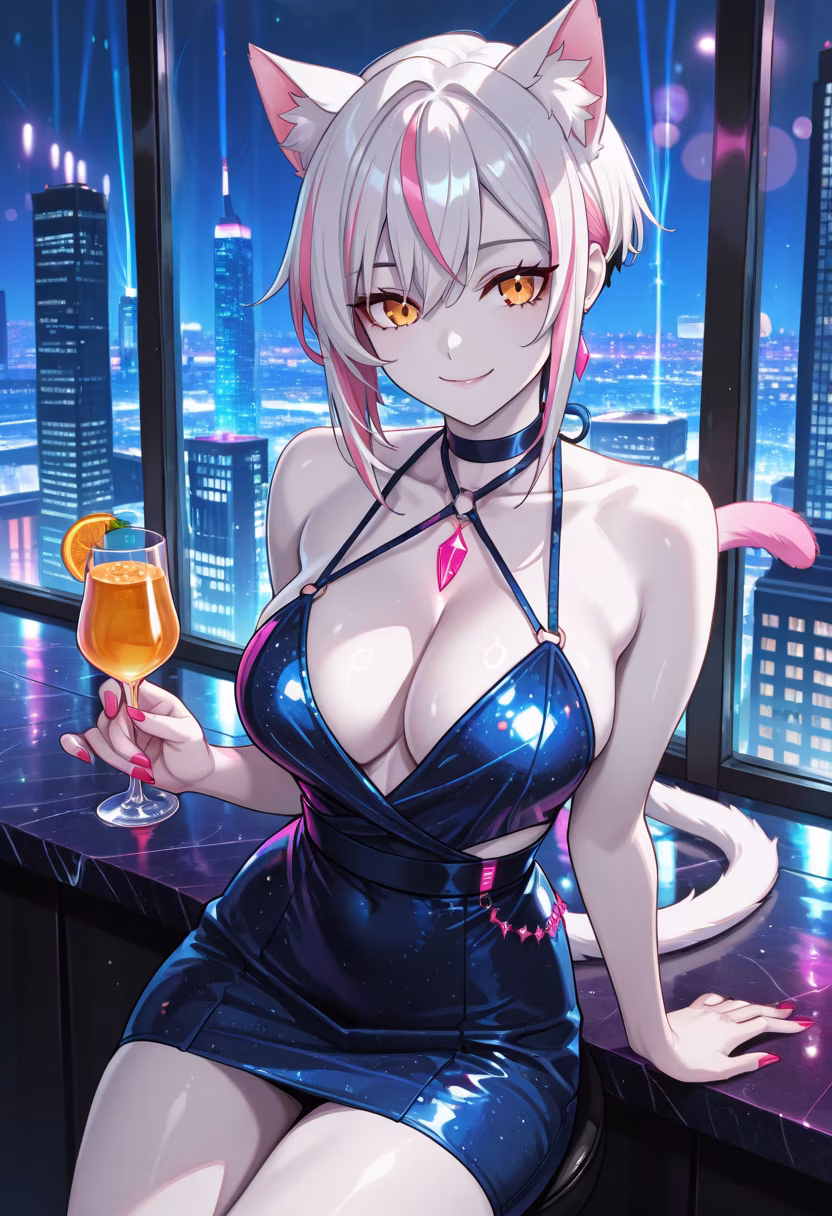 City lights and neon nights! ✨ Definitely the best cocktail I’ve had all week, who wants to join me next time? 🥂 #nightout #cityvibes #neonlights #cocktails #nightlife #sparkle #girlsdaily #fridayfeeling #mood #cheers #yuki #influencer