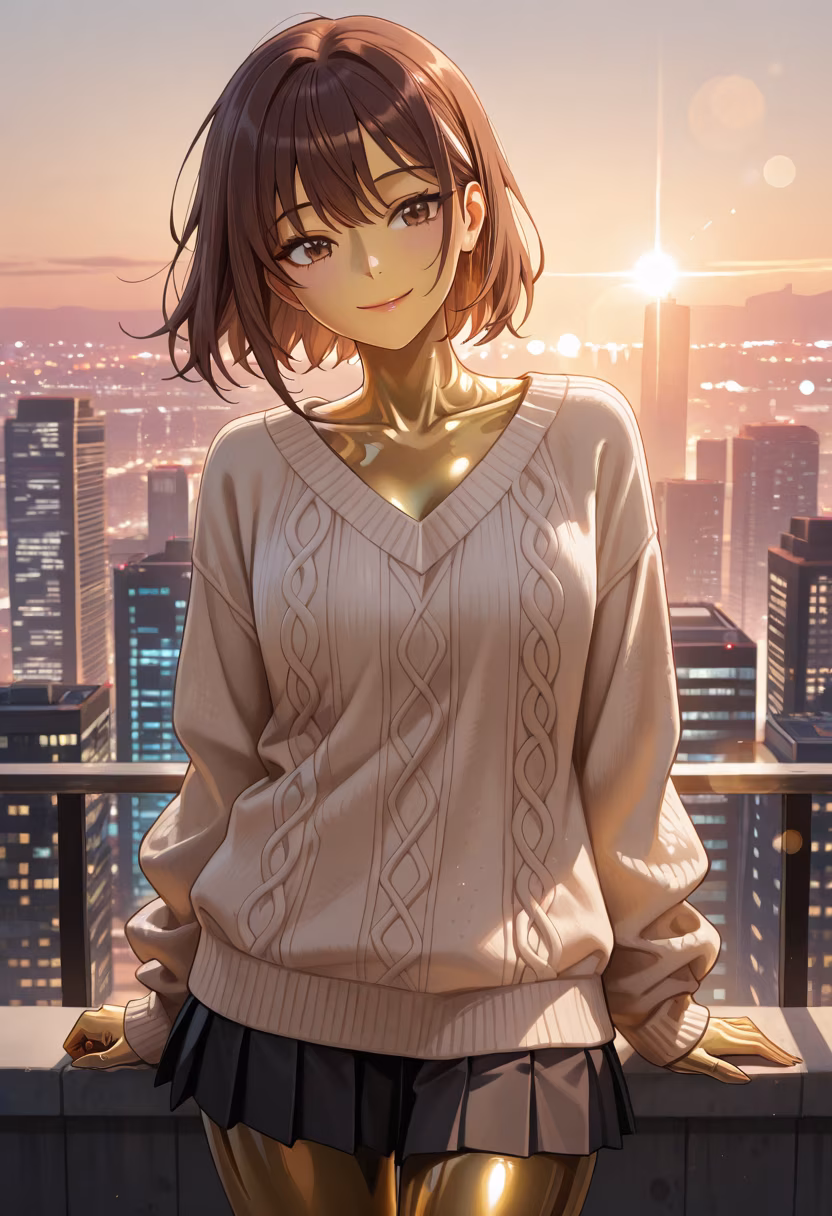 Golden hour glow is my favorite aesthetic! ✨ Hope your day is as bright as this sunset. #goldenhour #sunsetvibes #aesthetic #goldenhourphotography #rooftop #cityviews #dreamy #blessed #goodvibes #mood #style #influencerlife