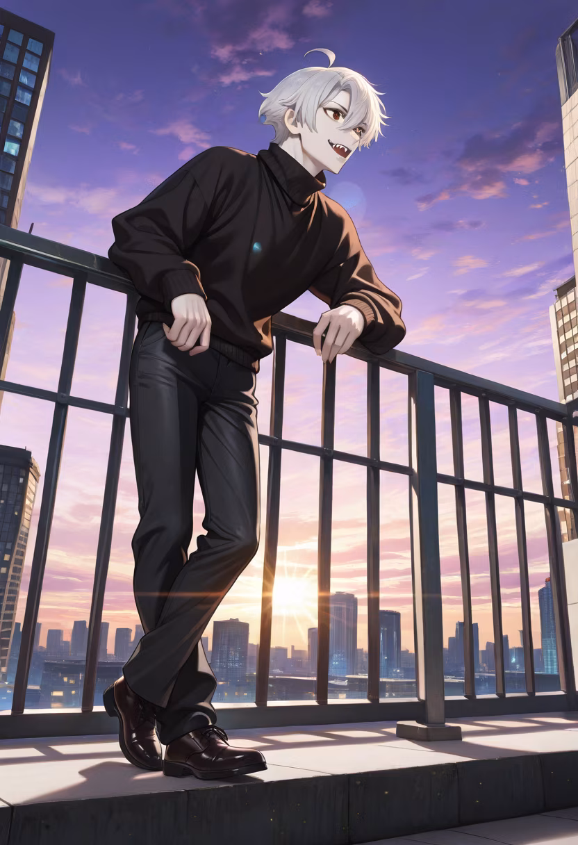 Found the perfect spot to watch the sunset. Don't get used to me being this sentimental. 🌇✨ #goldenhour #rooftopvibes #sunsetlover #cityscape #mood #goldenlight #mensfashion #citylights #vibes #aesthetic #goldenhourphotography #chill