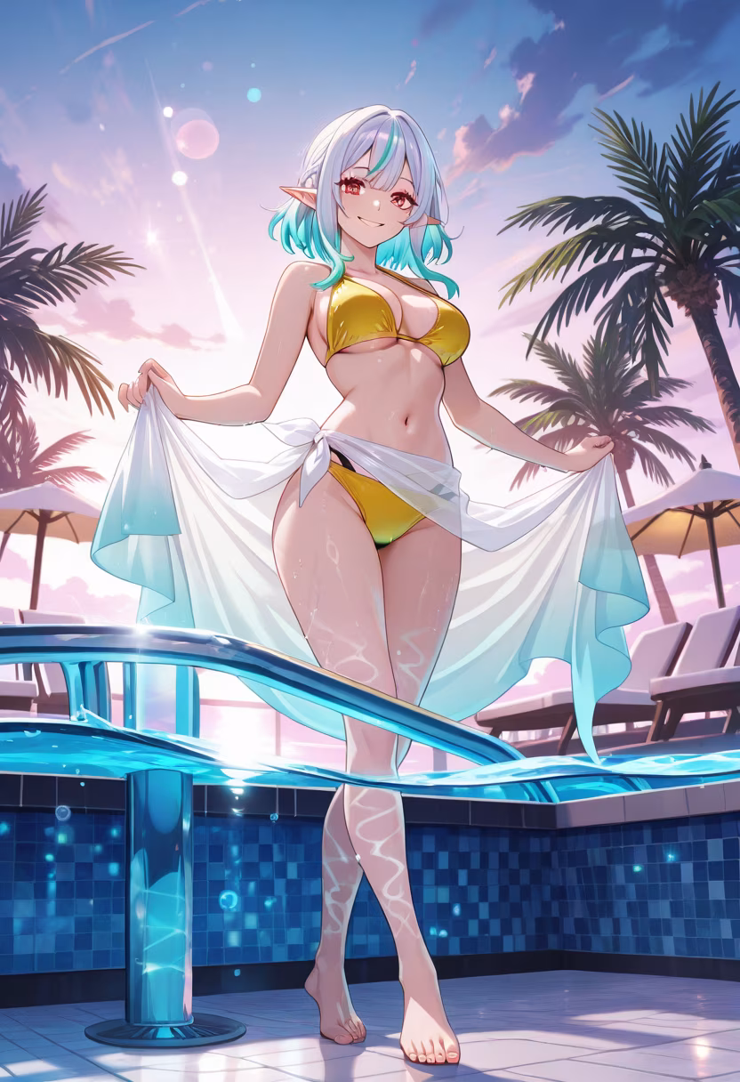 Nothing beats the warmth of the sun and a perfect summer day by the pool! ☀️💦 Who wants to join me for a swim? #SummerVibes #PoolDay #SunKissed #SummerStyle #Chilling #GoodVibes #VacationMode #SummerFun #WaterBaby #PoolSide