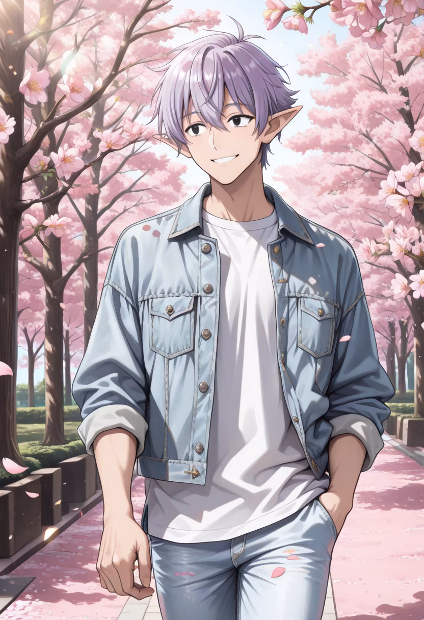 Finally caught the last of the cherry blossoms before they're all gone! Who wants to go for a walk? 🌸✨ #springvibes #cherryblossom #sakura #parkday #goodvibes #sunnyday #naturelovers #springfashion #mensstyle #streetwear #influencerlife #chillvibes