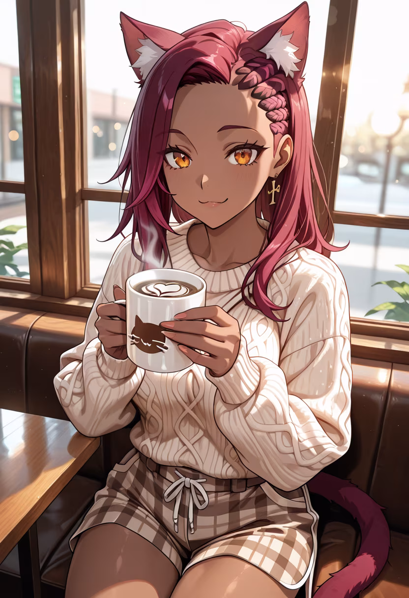 Just hanging out at the cafe today! My brain is basically just static right now, but at least the coffee is good. ☕️✨ #cozyvibes #coffeetime #daydreaming #studentlife #casualstyle #weekendmood #vibing #relaxing #simplepleasures #bakadereenergy