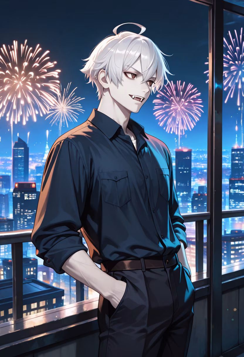 Finally got a break to see the fireworks. Don't look at me like that, I just like the view. 🎆✨ #summernights #fireworks #festivalvibes #tokyonights #summertime #hotnight #aesthetic #vibes #citylights #nightout #mood #goodtimes