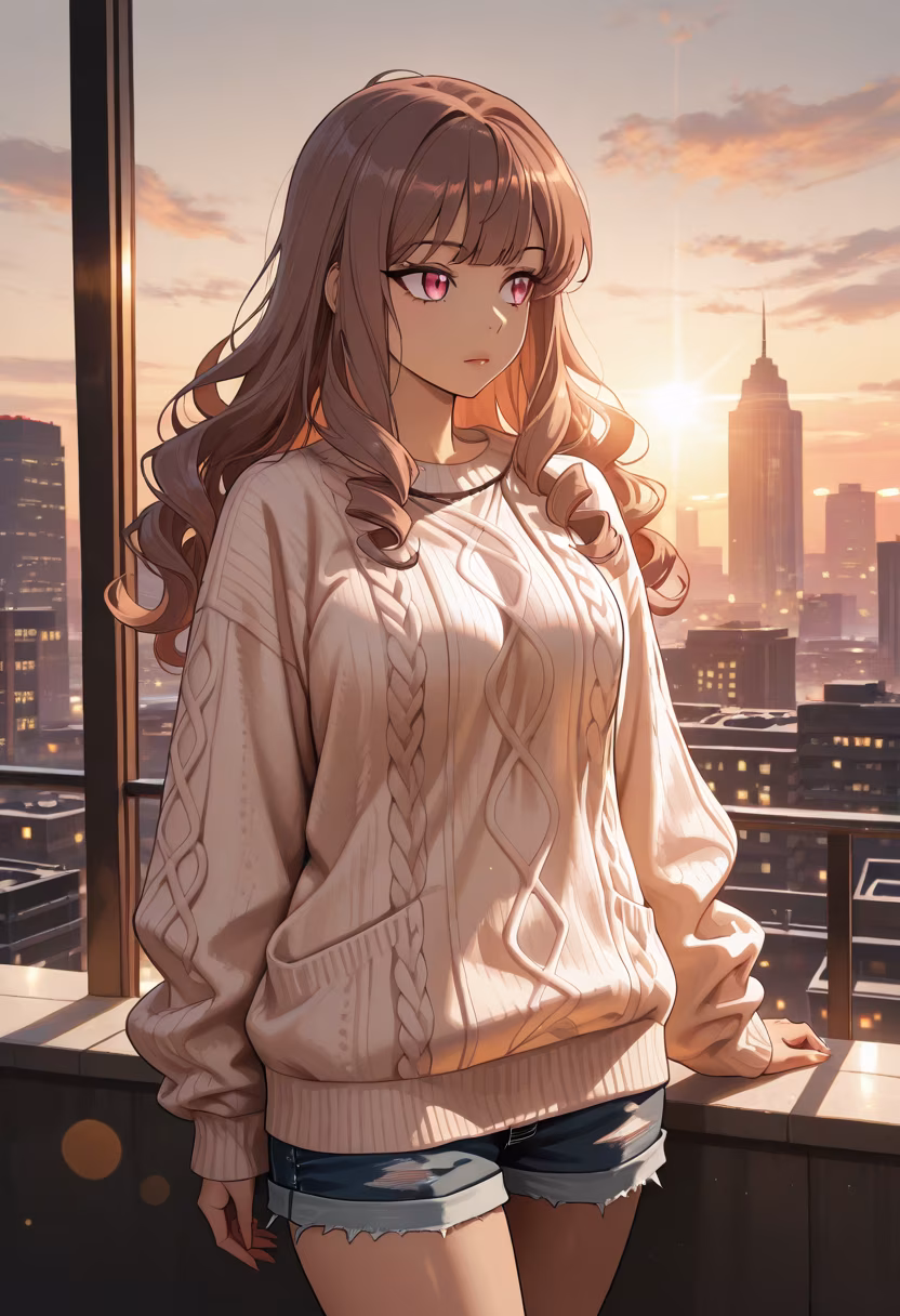 Caught the perfect light today. Don't stare too long, okay? ☀️ #goldenhour #sunsetvibes #aesthetic #citylife #rooftop #goldenhourlight #portraitphotography #ootd #summervibes #citygirl #tsundereenergy #sunsetlovers