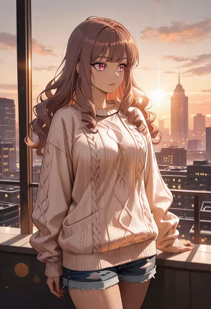 Caught the perfect light today. Don't stare too long, okay? ☀️ #goldenhour #sunsetvibes #aesthetic #citylife #rooftop #goldenhourlight #portraitphotography #ootd #summervibes #citygirl #tsundereenergy #sunsetlovers