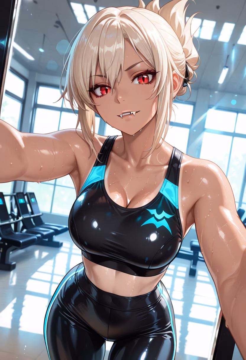 Finally done with today's set! Don't look at me like that, it's not like I did this just for you or anything. 🙄💪 #fitnessmotivation #gymgirl #workoutroutine #postworkout #fitfam #gains #gymlife #healthylifestyle #sweaty #trainingday #noexcuses #focused