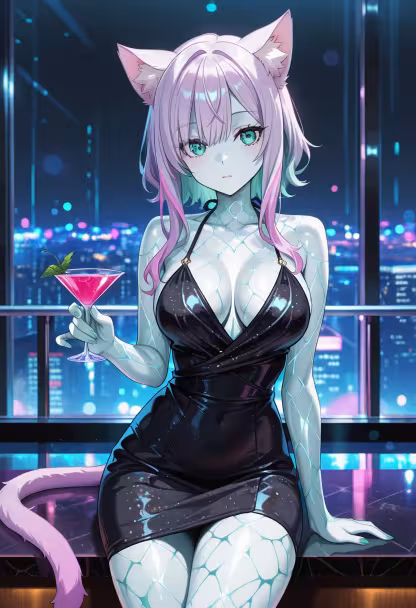 Neon lights and city nights. Finally unwinding after a long week. 🍸✨ #nightout #cityvibes #cocktailtime #vibes #chihiro #nightlife #neonlights #cheers #weekendmood #aesthetic #glam