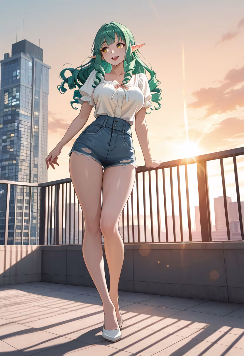 Caught the perfect golden hour glow today! ☀️ Everything just feels more magical when the sun sets like this. Do you guys prefer sunrise or sunset? #goldenhour #sunsetvibes #aesthetic #sunnydays #vibes #ootd #rooftop #chasinglight #happiness #blessed #magic