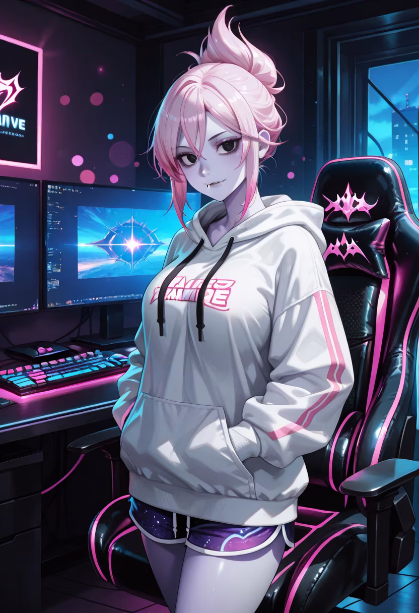 Finally beat that boss level! 🎮 My setup is glowing tonight, come join the stream! #gamergirl #pcgaming #rgb #gamingcommunity #noa #setupgoals #gamerlife #twitchstreamer #gamingpc #levelup #victory #nightmode