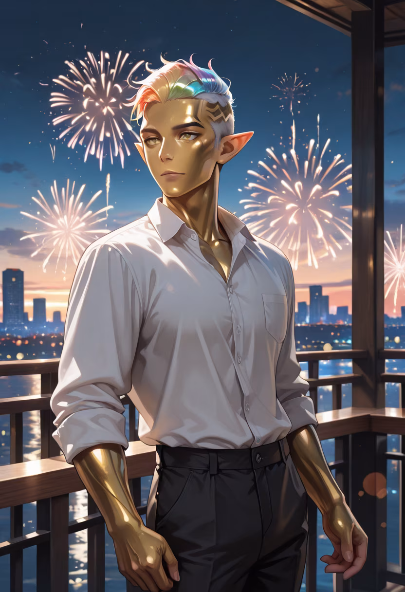 Found a quiet spot away from the crowd to enjoy the fireworks. Don't look at me like that, I just wanted to see the show. #summernights #fireworks #festival #vibes #citylights #calm #summer #nightout #view #aesthetic #summerfashion #memories