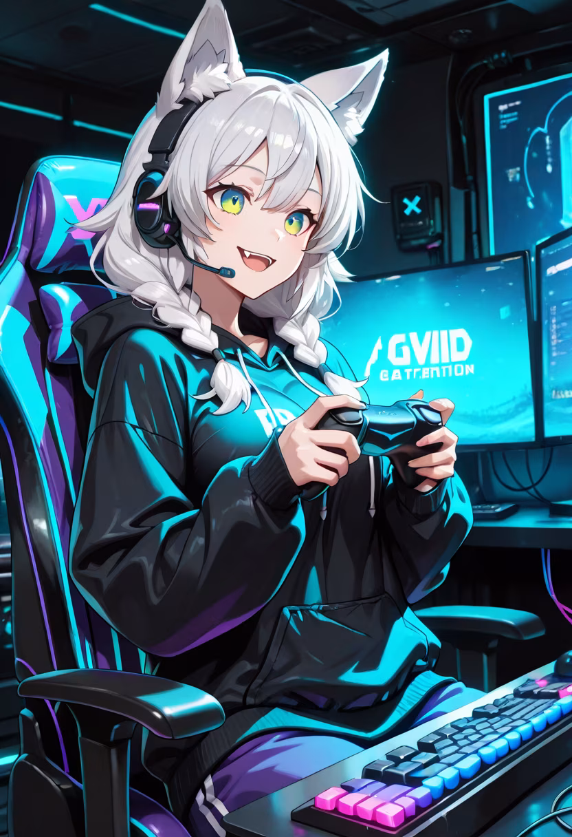 Finally finished my setup! Who wants to queue up? 🎮✨ #gaminglife #pcsetup #rgb #gamergirl #setupgoals #battlestation #streamer #gamingcommunity #nightvibes #cozygaming #onlinegaming