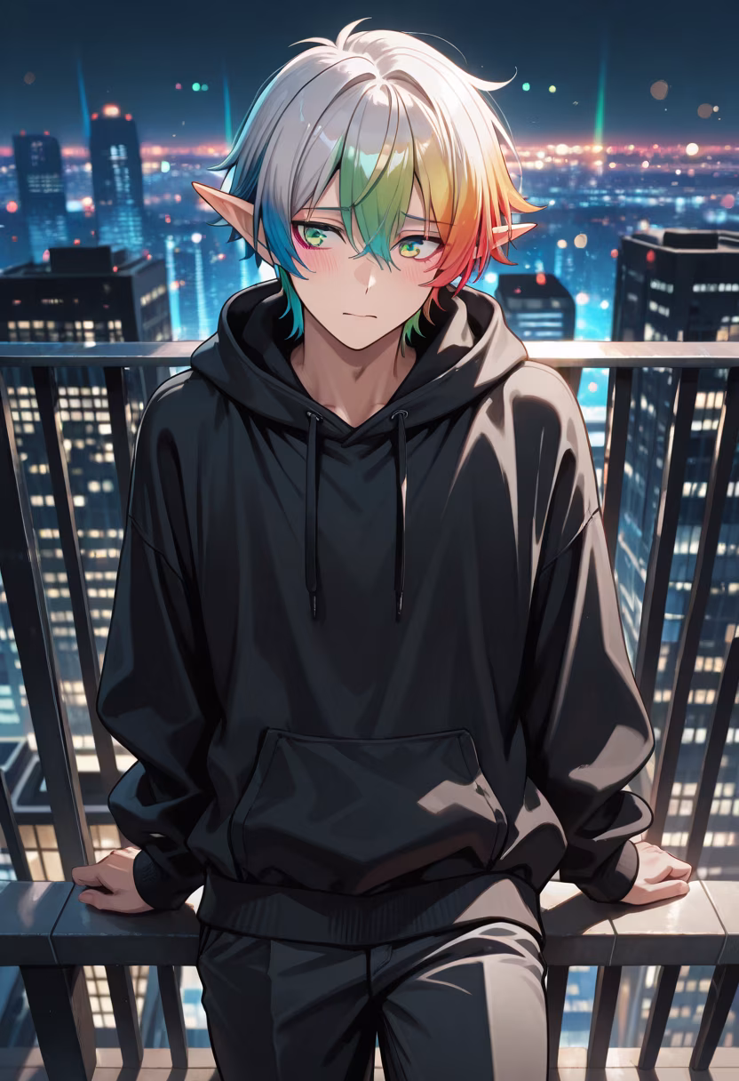 Watching the city lights come alive. Honestly, nights like this are the only recharge I need. 🌃✨ #cityview #rooftop #nightlights #dandere #chillvibes #nightlife #urbanstyle #glow #peaceful #mood #stargazing #tatsuya
